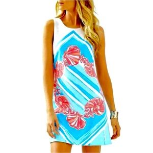 Lilly Pulitzer Shell Print Callie Shift dress in Blue and White